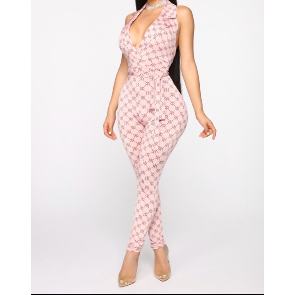NWT NEW LOVIN' PRINTED JUMPSUIT PINK/COMBO